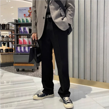 Riolio Korean Sle Men's Wide Leg Suit Pants Loose Casual Straight Leg Long Trousers Versatile Autumn Spring Faion Brand